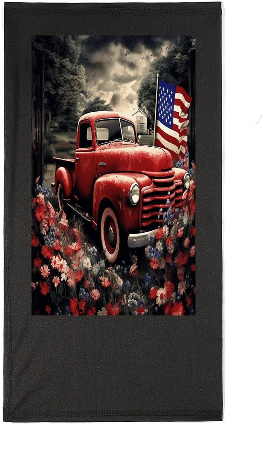 4th of July Patriotic Old Red Truck Face Mask for Men Women,Neck Gaiter Sunscreen Breathable,Face Cover for Skiing Fishing Hiking Cycling