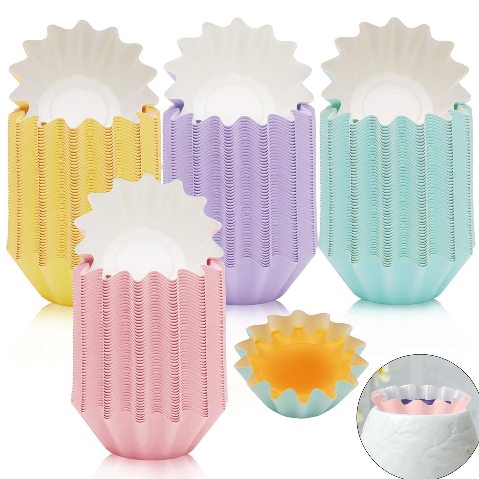 Hiuyavy Wax Melt Liners, 200PCS Reusable Wax Melt Cases, Candle Popper Liner, Candle Wax Warmer Liner Leakproof Wax Tray for Candle Warmer
