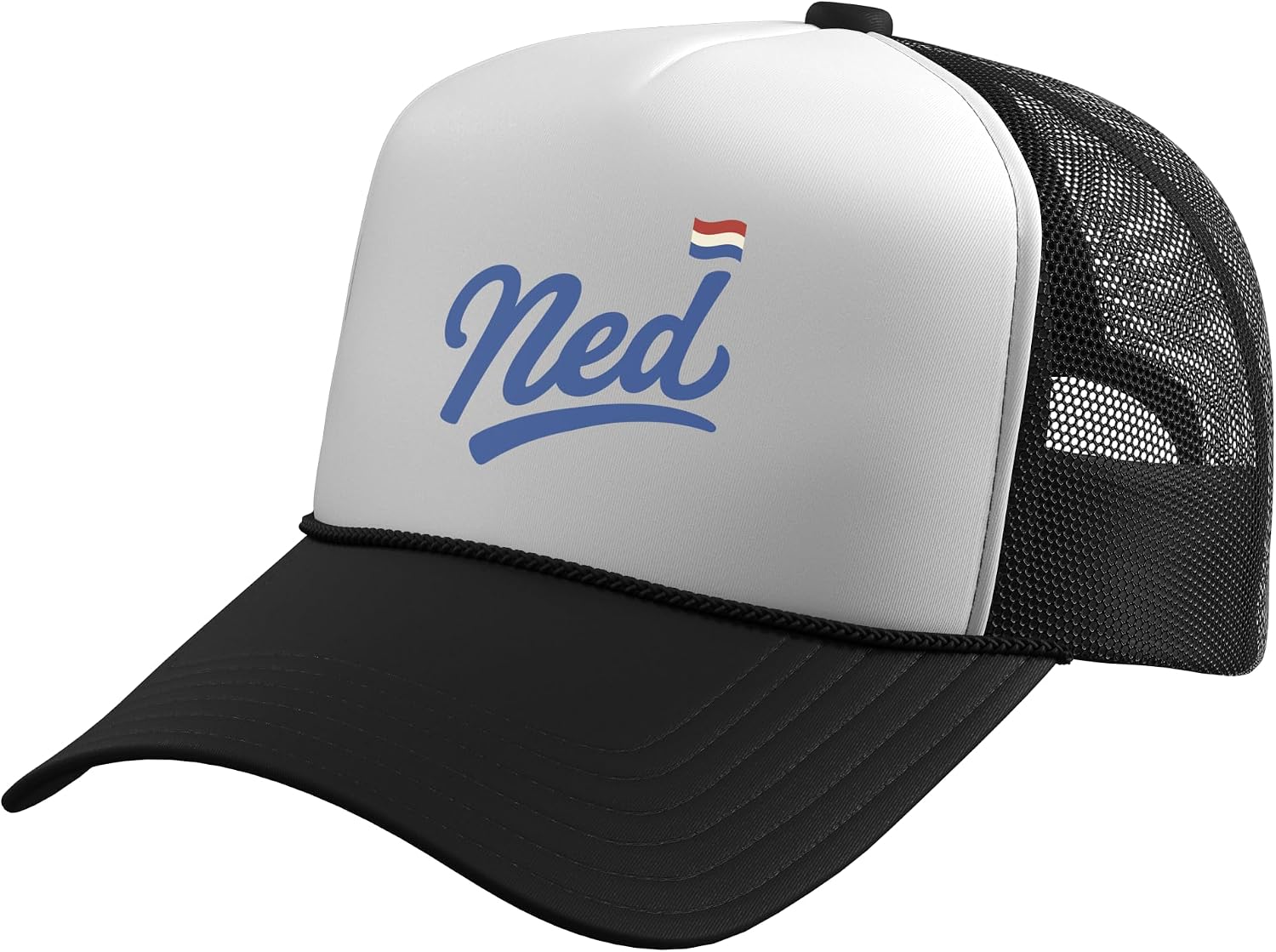 Netherlands Vintage Script NED Fan Trucker Hat with Adjustable Mesh Back
