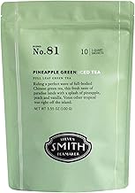 Pineapple Green Iced Tea No. 81, Refreshing, Caffeinated, Sustainably Grown, Full Leaf Green Iced Tea, 10 Count, 1 Quart Sachets