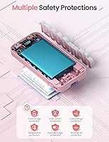 Vista 9 de 12000mAh Lightweight-Portable-Charger-Power-Bank with Built-in Cables and AC Wall Plug, PD20W USB-C Fast Charging Battery Pack, LED Display External