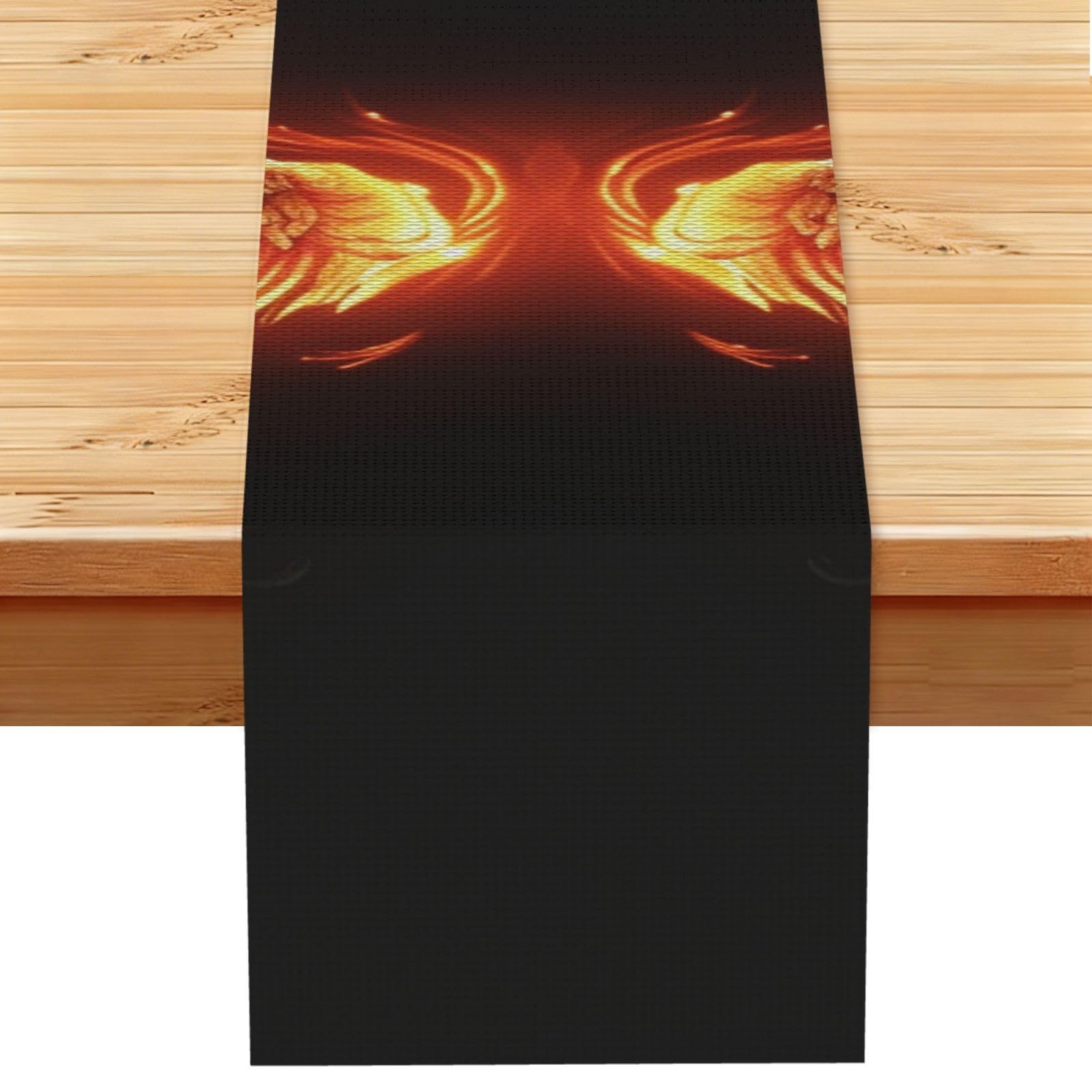 Fire Angle Wings Table Runner 13x72 Inch Cotton Linen Table Linen Washable Farmhouse Tablecloth Modern Abstract Art Kitchen Dinning Table Decoration for Home Party Decor