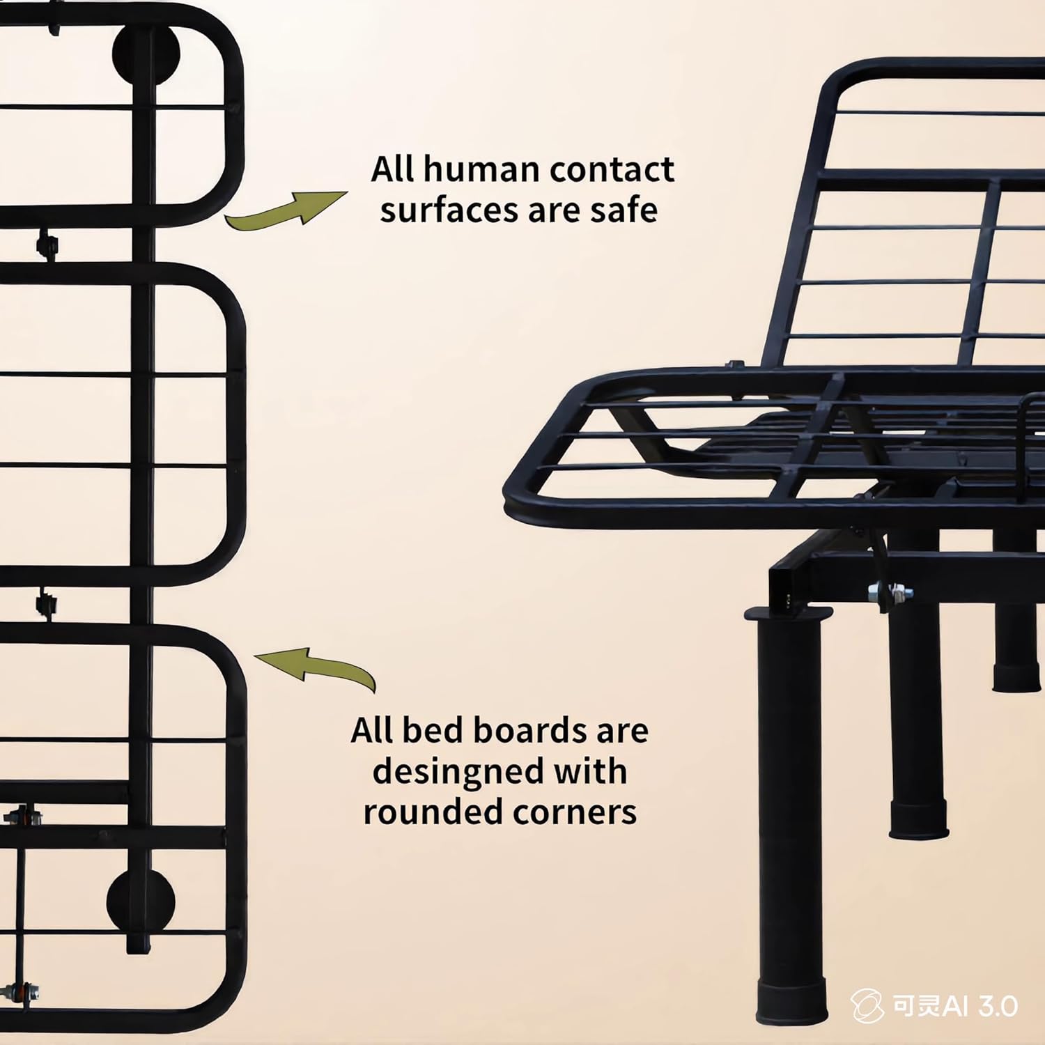 Adjustable Bed Frame, Zero Gravity, Wireless Remote Control, 705 lb. Quick Assembly, Black