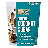 Vista 1 de BetterBody Foods Azúcar de Coco Orgánico, Sin Gluten, Sin OGM, Sustituto de Azúcar de Bajo Índice Glucémico, 3.5 libras, 56 onzas