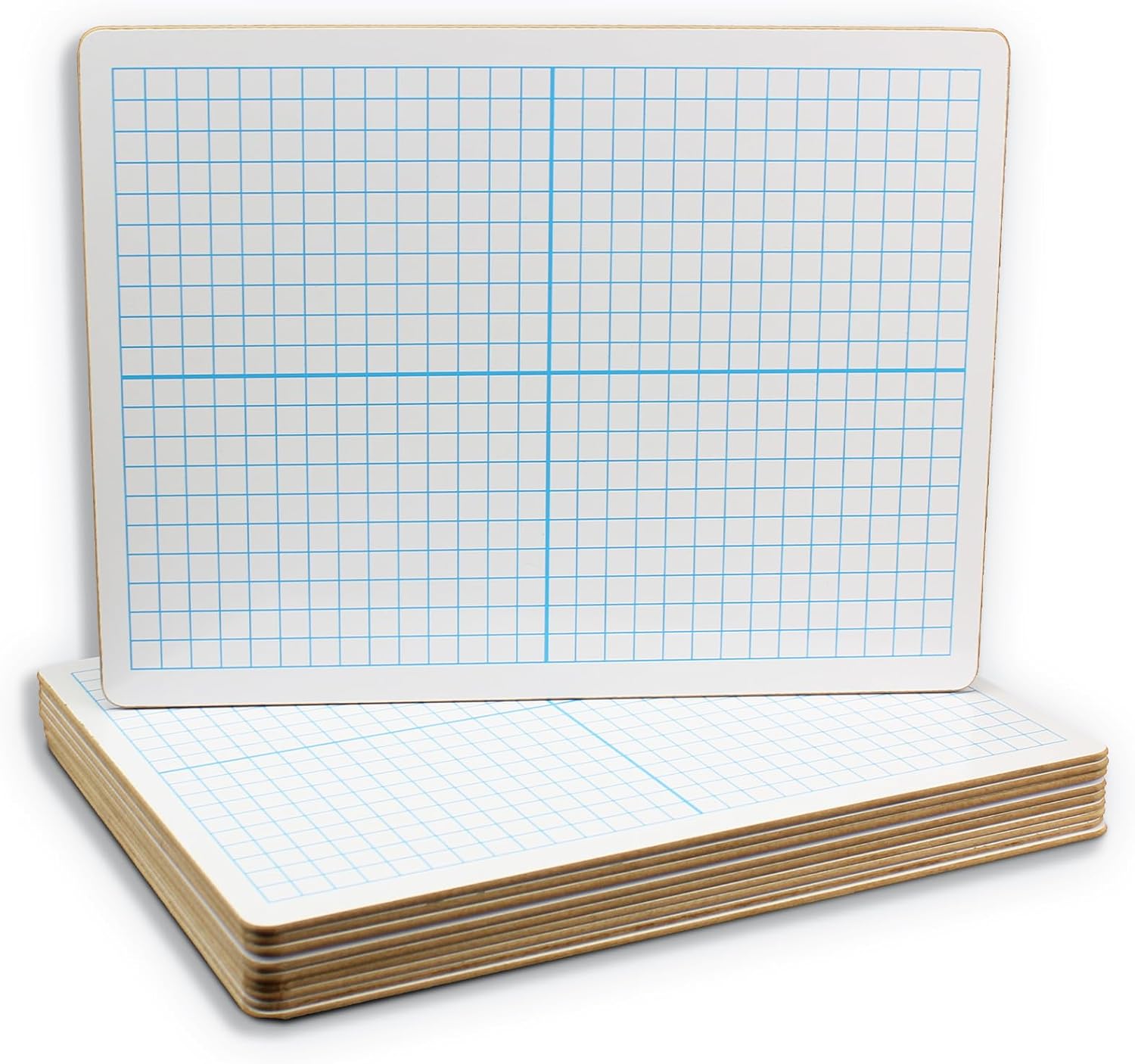 Flipside Products 9" x 12" XY Axis Two-Sided Dry Erase Boards 12 Pack, White Boards, Classroom Pack, Double Sided Lapboard for Class, Reusable for Group Participation, Bulk