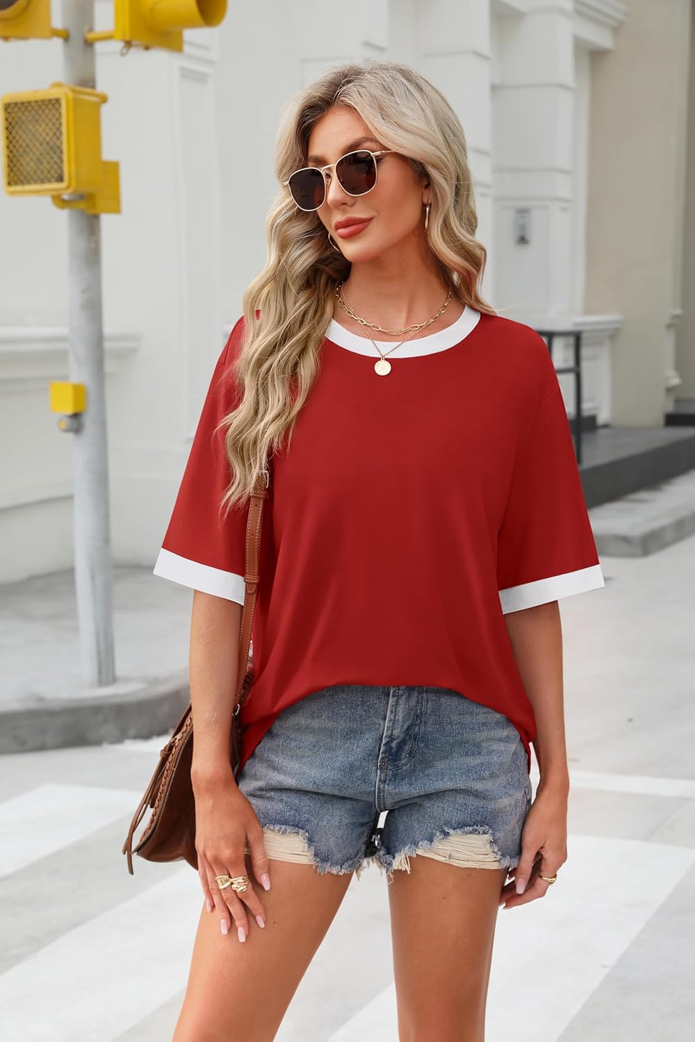OFEEFAN Summer Tops for Women 2026 Short Sleeve Shirts Dressy Casual Crew Neck Tshirts Fashion - Image 3