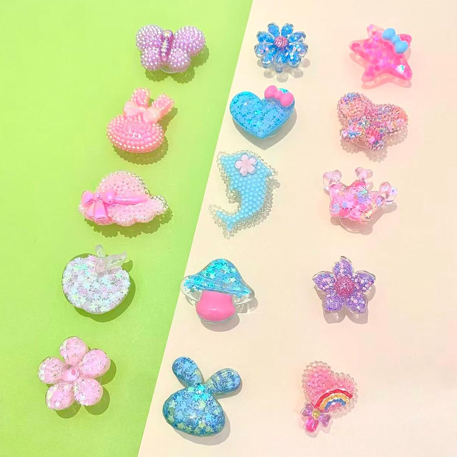 Bling Shoe Charms for Women Teens Cute Sparkling Glitter Charm image 2