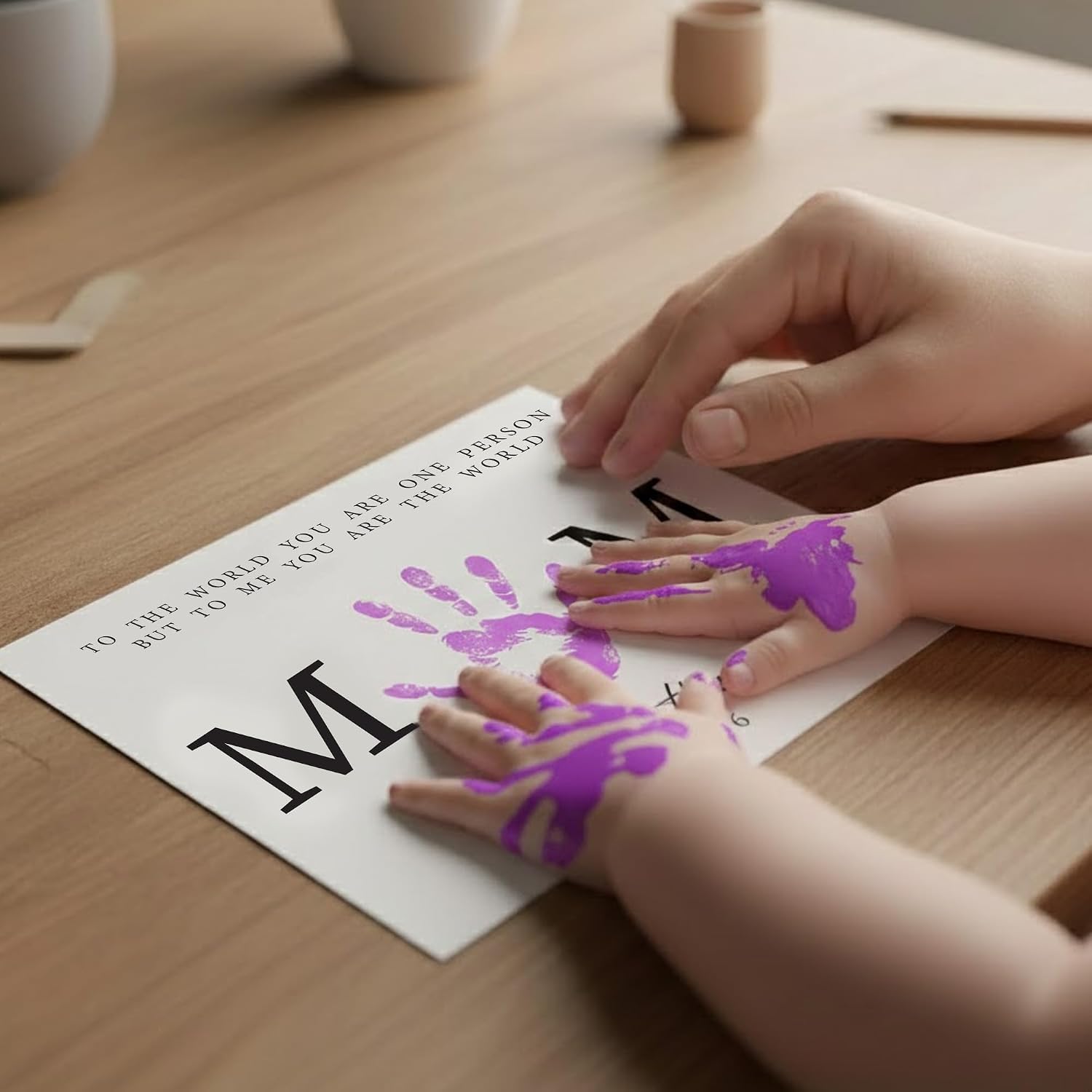 Mothers Day Handprint Kit, DIY from Kids – Flower Handprint Craft Keepsake for Mom or Grandma, Toddler & Preschool Art Activity, Cute Handmade Memory Gifts for Mother’s Day