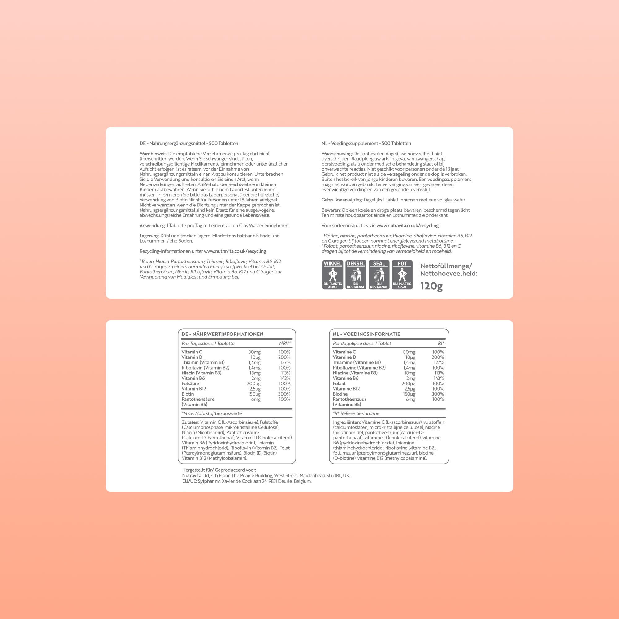 Nutravita Vitamin B Komplex mit Vitamin C + D + Biotin – Ansicht 11