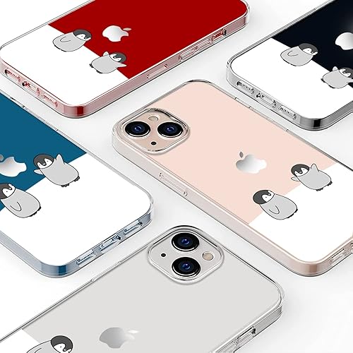 Miniatura 6 de JOYLAND - Bonita funda de pingüino de dibujos animados 2 diseñada para iPhone 13, funda transparente para teléfono femenino, elegante funda flexible