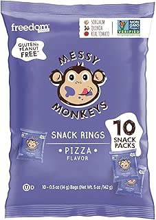 MESSY MONKEYS Baked Pizza Snack Rings, 10 Single Serve Bags (Gluten Free) - coolthings.us