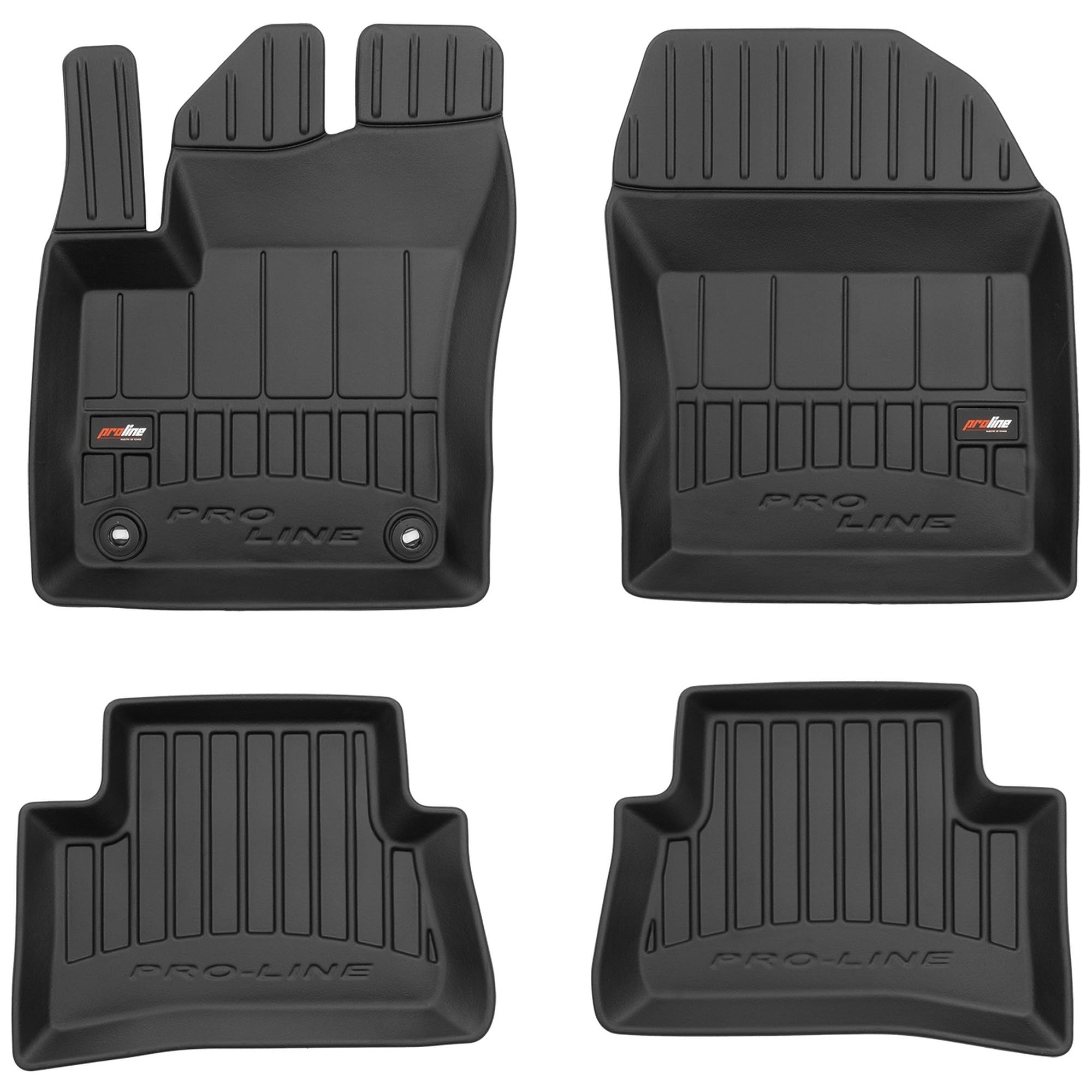 MOTOS Rubber Floor Mats For Toyota C-HR I 2016-2023 Improve Your Travel Comfort With The Black Anti-Slip Car Mat 3D - All Weather Car Mat - Dirt Protection
