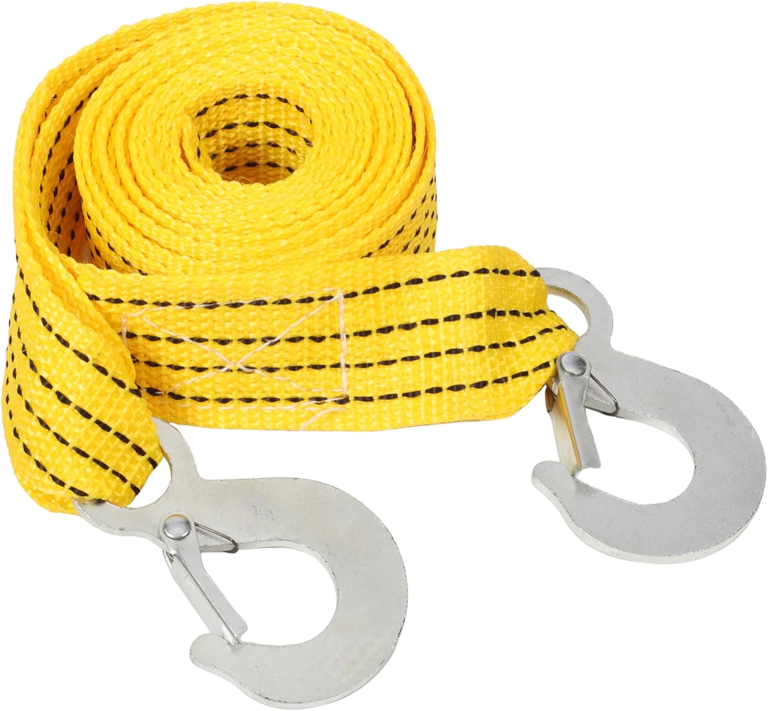 Yellow Nylon Car Winch Rope Featuring Reliable Eagle Hook, Double Thickened