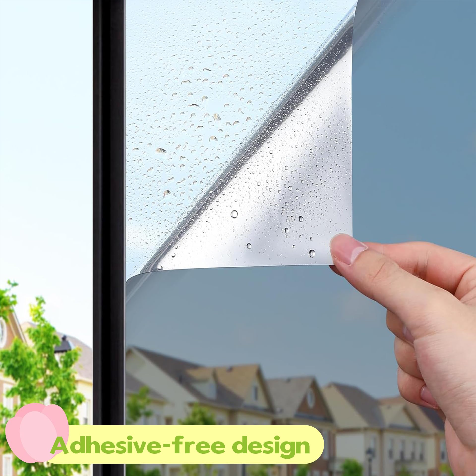 Pellicola Autoadesiva per Finestre 90 x 350 cm Pellicola Adesiva per Vetri Finestre Opaca, Decorativa, Protezione Della Privacy per Vetri Può Essere, Grigio