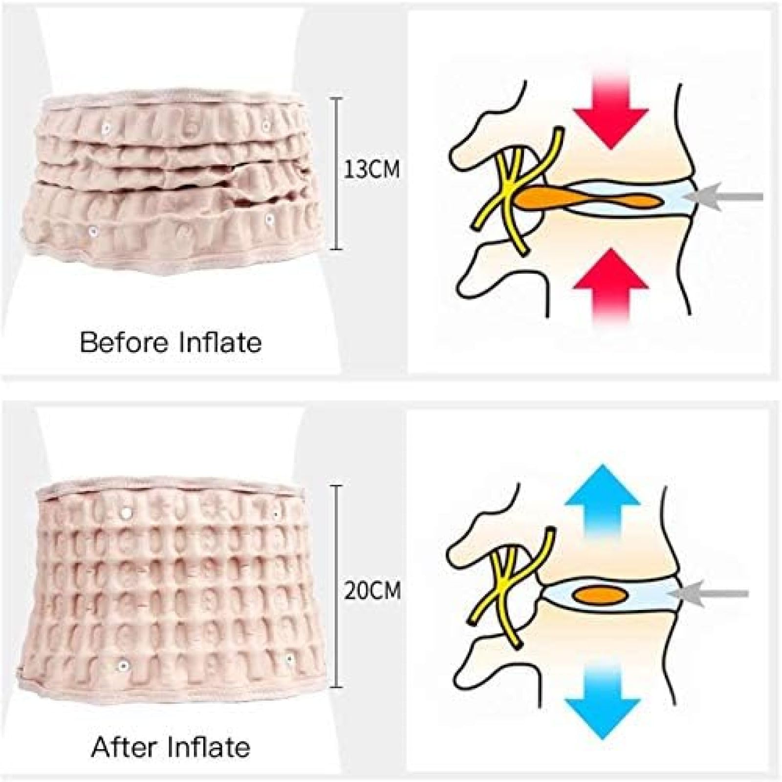 Cinturón De Espalda De Descompresión, Alivio Del Dolor De Espalda Baja, Cinturón De Soporte De Espalda, Cinturón De Soporte De Cintura Lumbar Para Mujeres Y Hombres, Dispositivo De Tracción De Air