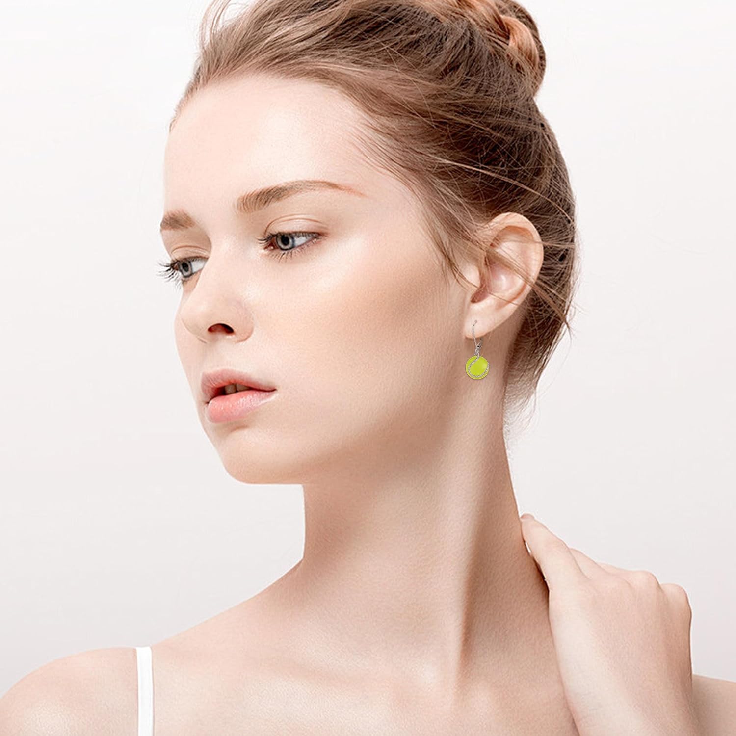 YFN Sports Jewelry Earrings 925 Sterling Silver Baseball Softball Basketball Rugby Football Tennis Volleyball Earrings for Women and Sports Fans Gifts