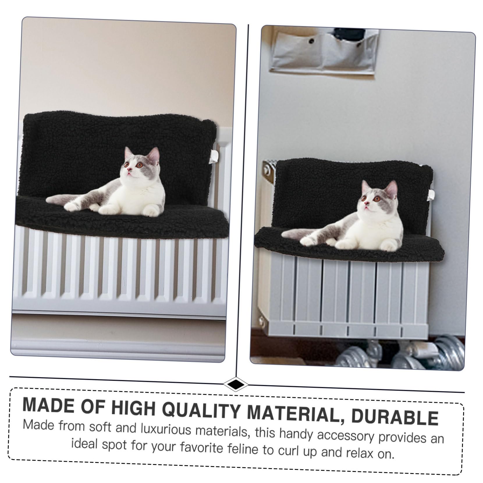 Hamac pour Chat Ambiance Noël Lit Radiateur Suspendu en Fer Noir