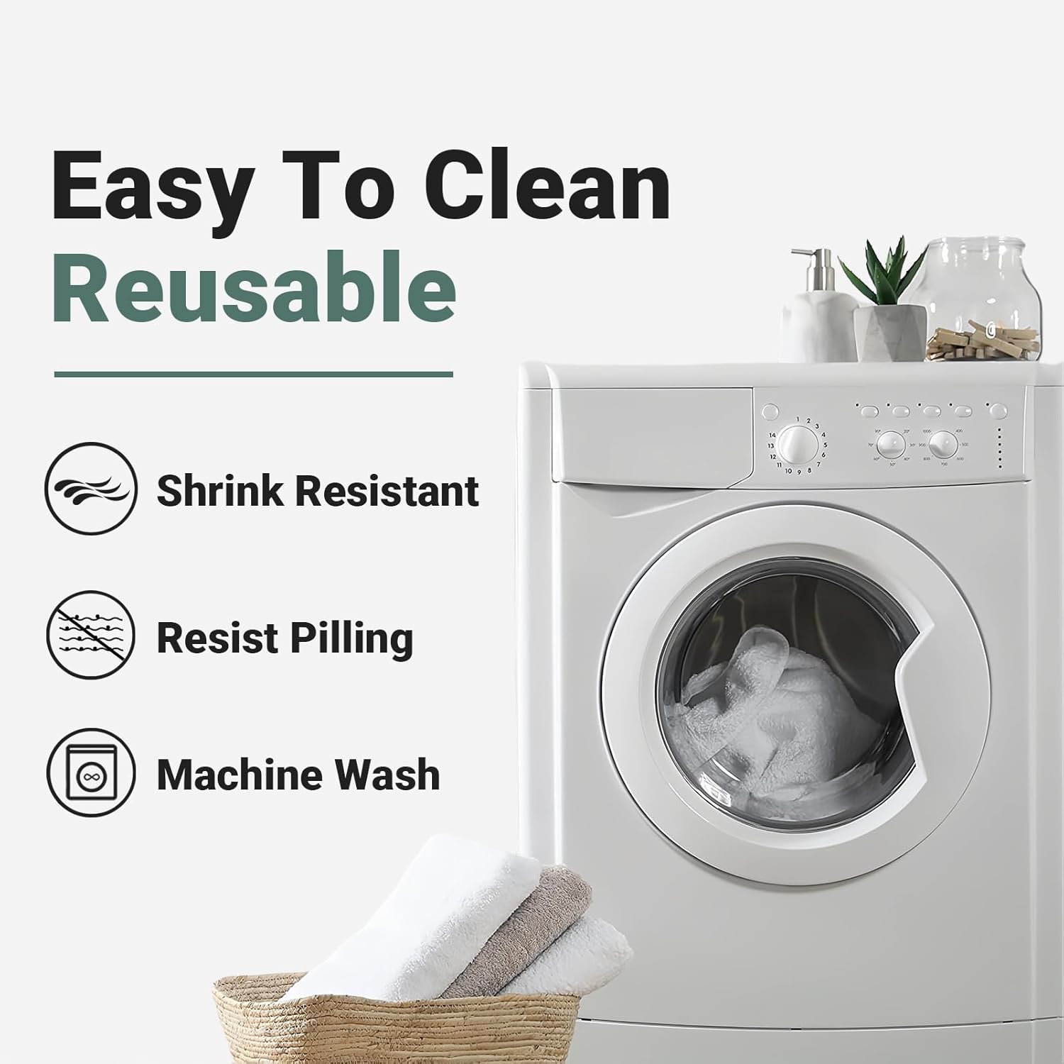 Size 55x55 Color White Laolitou Cotton Linen Waterproof Tablecloth for Dining Rustic Farmhouse Kitchen Rectangle Table Cloth Coffee Table Cover, Beige, Green Coffee Flower, 55x55 Inch