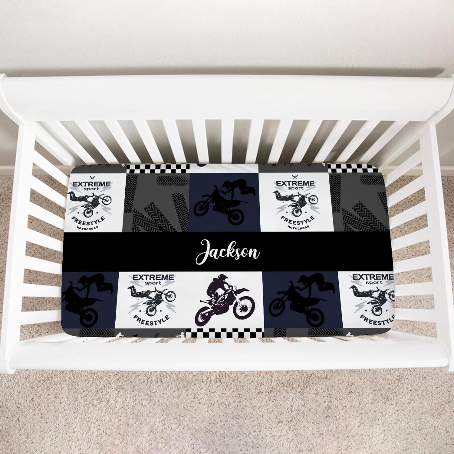 Personalized Woodland Deer Baby Crib Sheets with Name, Custom Fitted Crib Bedding Sheet for Baby Girls and Boys, Baby Bedding Sets, Toddler Mattress Sheets, Mini Crib Sheet | Name Crib Play Sheets