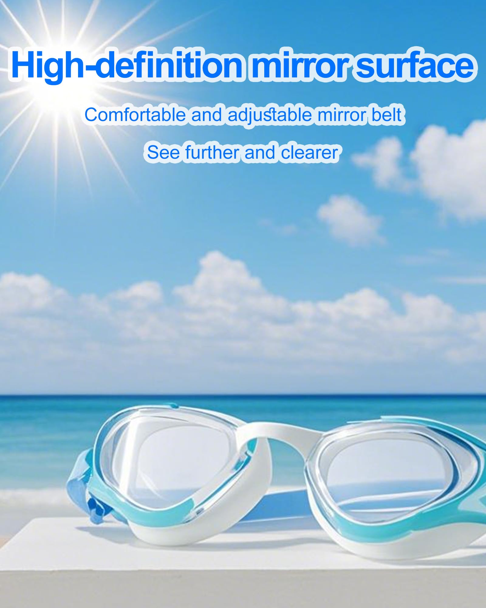 seasprint Swim Goggles, Super Clear View,Goggles Swimming Adult, Suitable for All Kinds of Swimming Programs (Blue)