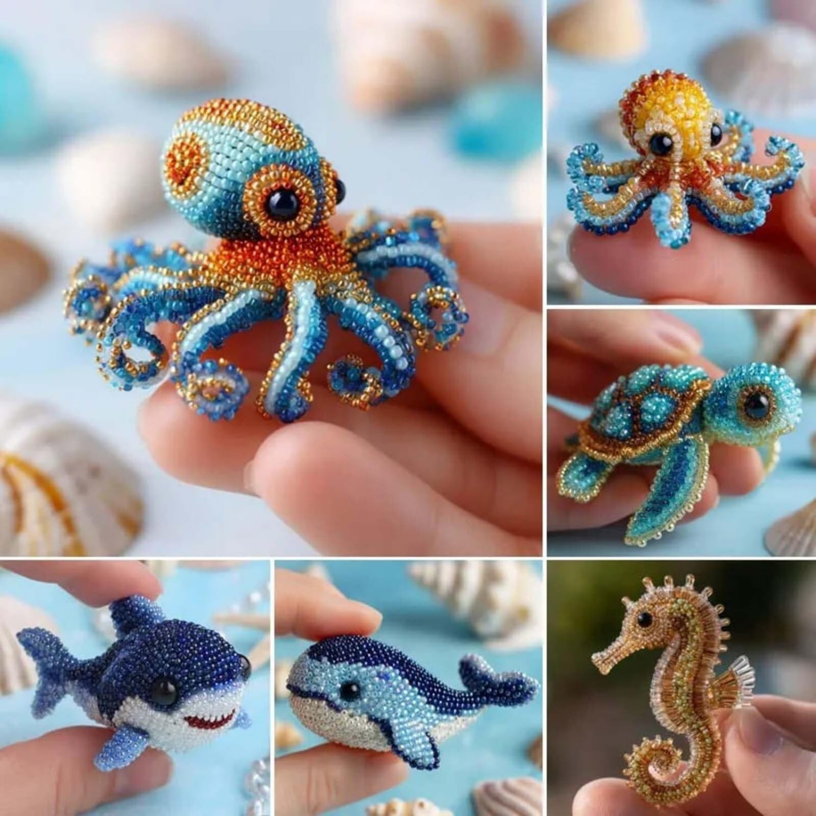 ビーズ刺繍 海洋生物デザイン Amazon.co.jp: 海洋生物ビーズ刺繍セット 海洋動物ビーズプロジェクト