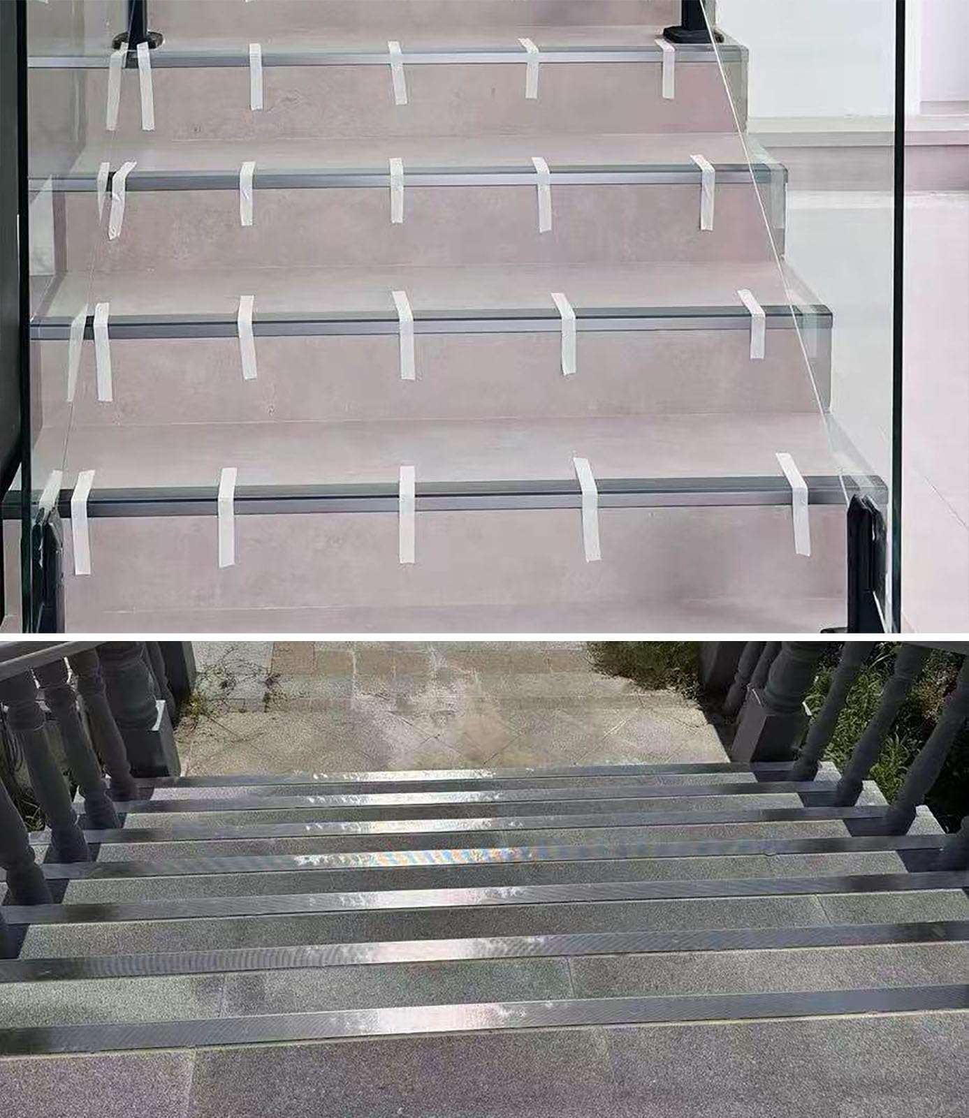 Perfil de Borde de Escalera Protector de Borde de Escalera de Acero Inoxidable 304, Impermeable Moldura de Nariz de Escalera para Peldaños de Mármol, Hormigón(L-120cm(47"),W-4cm(1.57"))