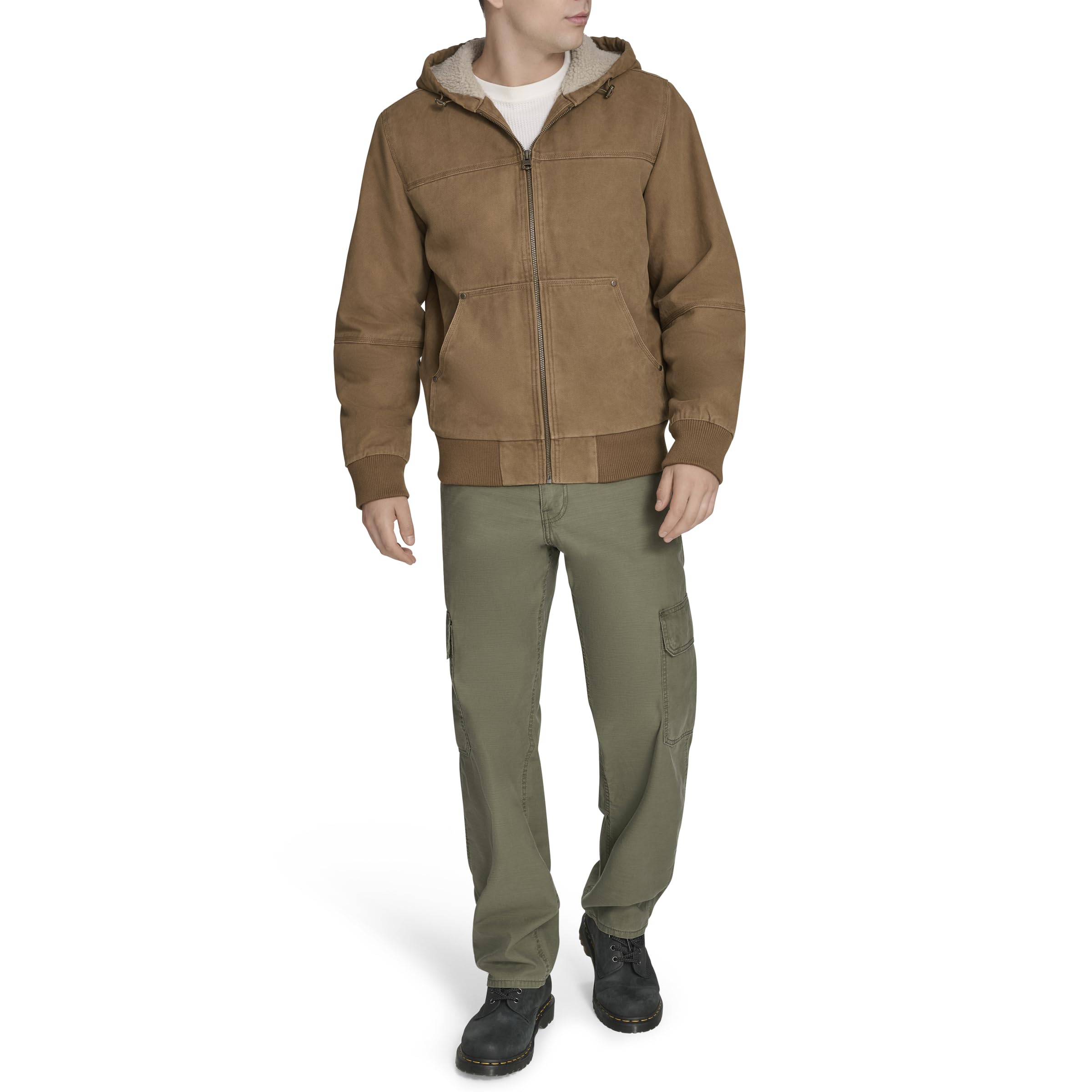 Levi's Herren Sherpa-kapuzenjacke aus Gewaschener Baumwolle Jeansjacke