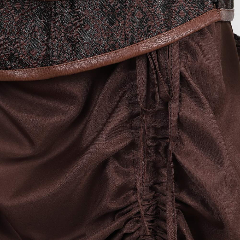 Grebrafan Steampunk Corsage Retro mit Piraten Rock und Bluse | Karneval Kostüm Korsett Damen Steam Punk