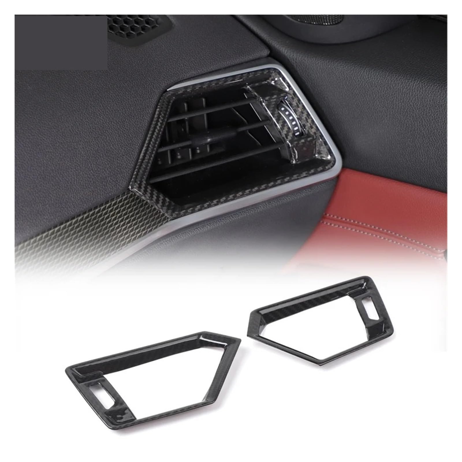Compatible for BMW 2 3 4 Series G42 G20 G28 G22 G26 M2 G87 M3 G80 M4 G82 2022-2023 Real Carbon Fiber Car Central Control Cover Accessories(Style 3)