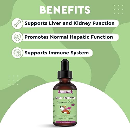 Miniatura 4 de WONDER PAWS Gotas de cardo mariano más piel + pelaje masticables suaves – para perros apoyo al hígado y los riñones, desintoxicación y salud de la