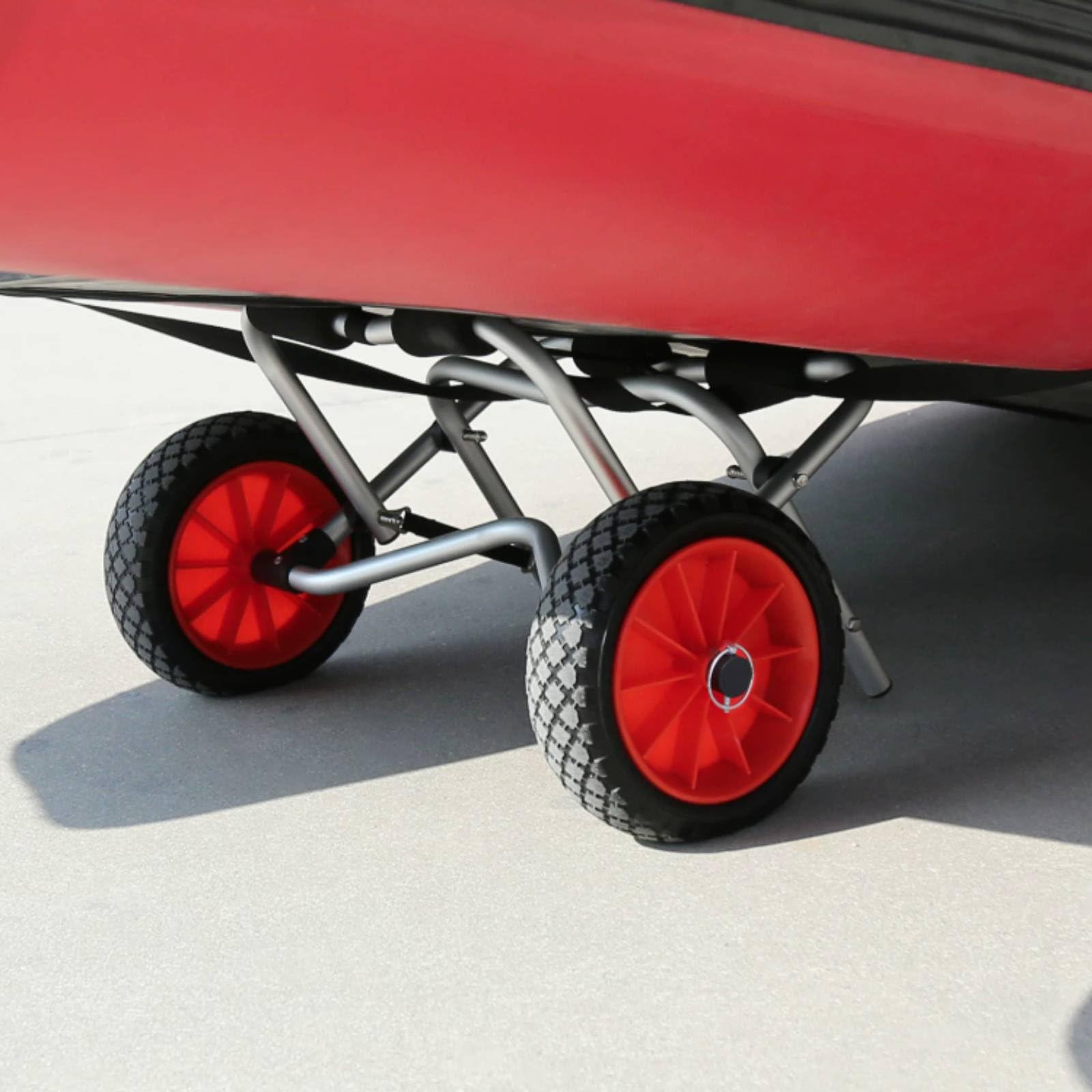 Carrello Trasporto Kayak Carrello Trolley Barca Gonfiabile Rimorchio Pieghevole Struttura Robusta in Alluminio Riduce Attrito Durante il Trasporto