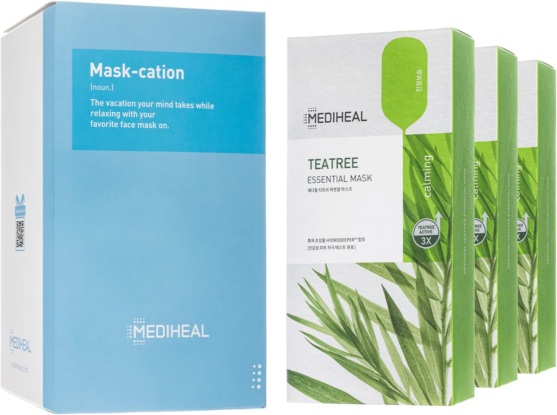 MEDIHEAL Essential Mask (Tea Tree), 0.8 fl oz (24 ml) x 30 Sheets, Essential Mask (Teatree) 0.9 fl oz (24 ml) x 30 P