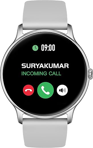 Maxima Newly Launched Max Pro Knight Bluetooth Calling Smartwatch With 44.5Mm Round Active Display Of 550 Nits Brightness, Voice Assistant, Hr & Spo2 Monitor,30+ Excercise Modes,Inbuilt Games (Silver)