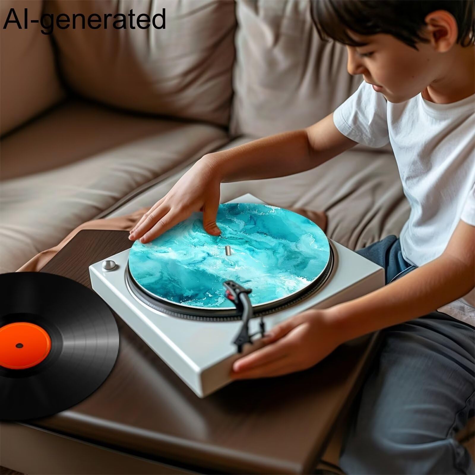 Alfombrillas de mármol antiestáticas para tocadiscos, reduce el ruido, polvo, tocadiscos, alfombrilla de goma para tocadiscos de vinilo vintage de 12 pulgadas