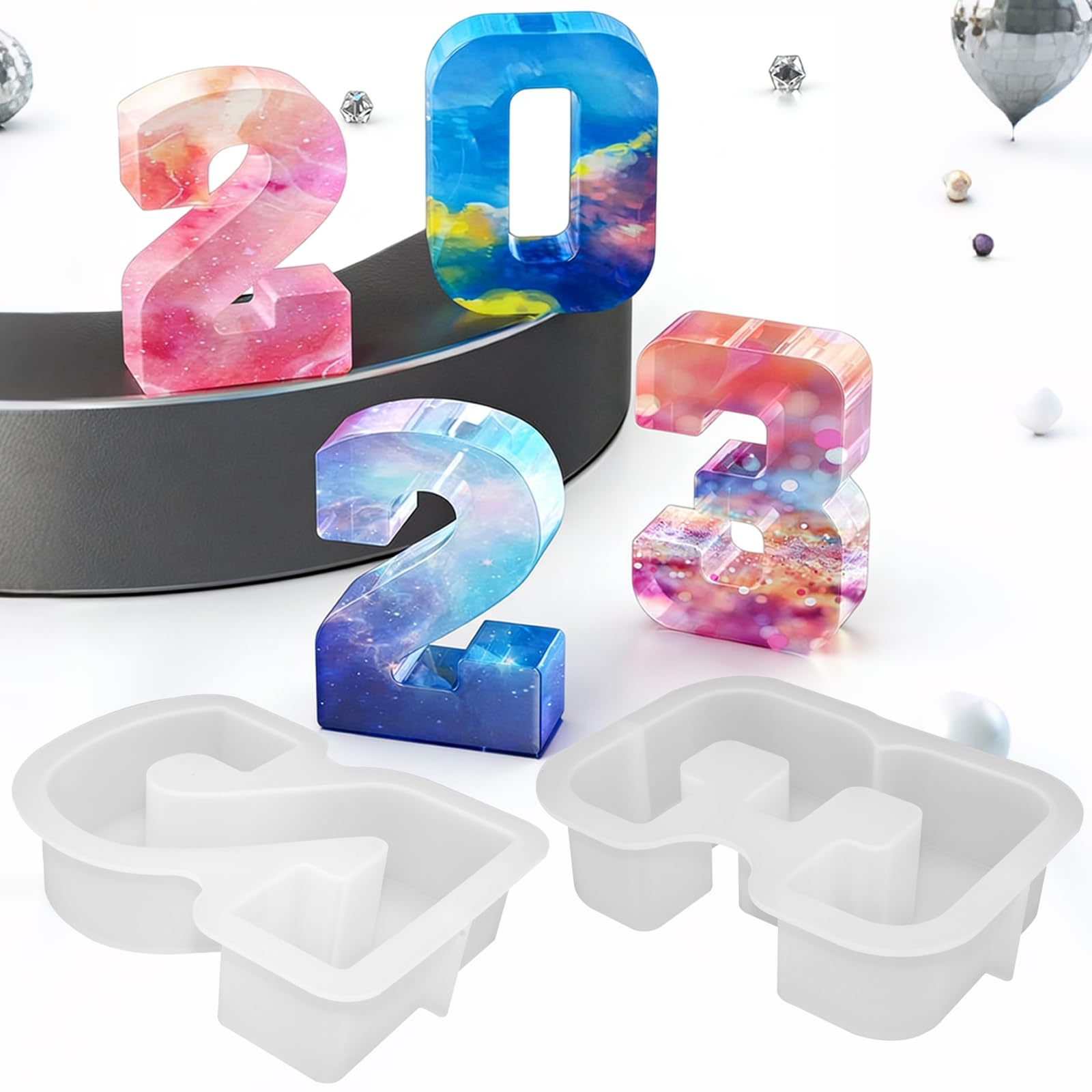 Formy do żywicy o dużej liczbie 18 cm, 9 sztuk, 0 do 9, cyfra 3D, forma do odlewania świec epoksydowych, duża liczba, silikonowa forma do świec z żywicy, rękodzieło