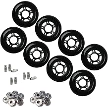 80mm 82A Bearings Spacers Outdoor Rollerblade Inline Hockey Fitness Skate Wheels Black 608 Included Replacement Part new
