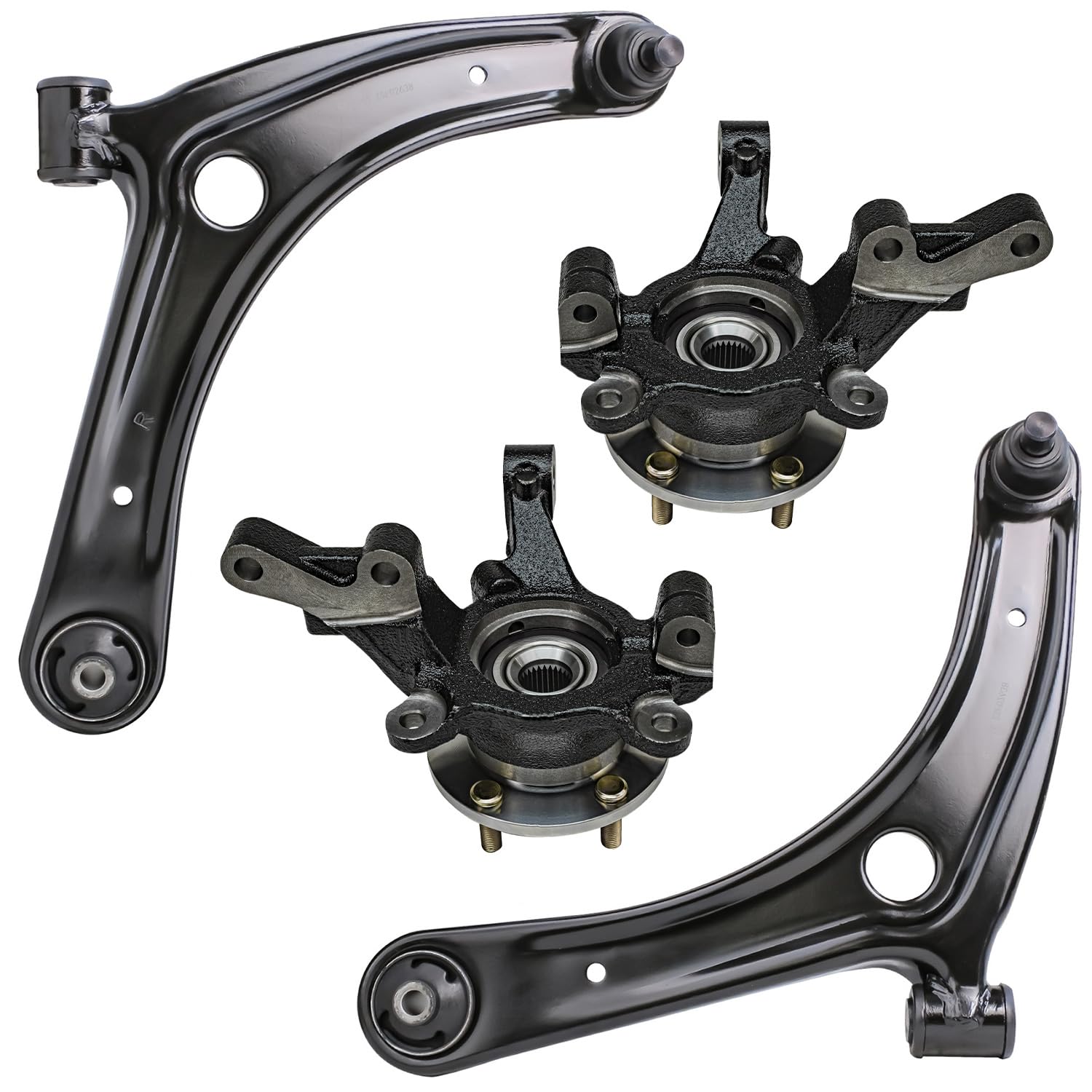 Detroit Axle - Front Steering Knuckles and Wheel Hub Bearings Lower Control