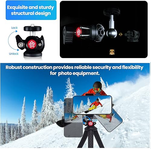 Miniatura 2 de Trípode para iPhone, trípode flexible Goocong para cámara de teléfono celular con soporte para teléfono celular Samsung Google Smartphone, cámara