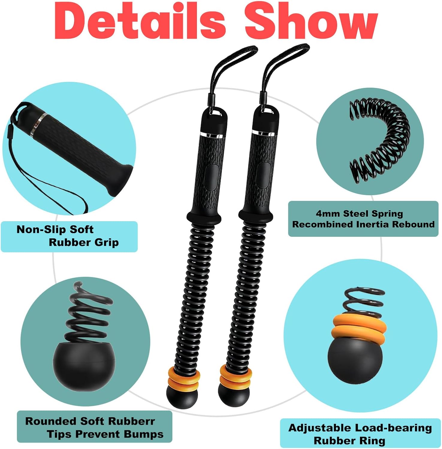 Adjustable Ropeless Battle Ropes, Portable Cordless Workout Rope for Home Gym — HIIT, Strength & Low-Impact Cardio, Variable Resistance, Quiet Training for Men & Women, Include Storage Bag