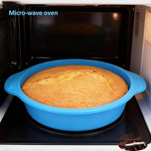 Miniatura 8 de Moldes redondos para tartas, moldes de silicona para tartas de liberación rápida de 9 pulgadas, moldes para hornear, molde para tartas, bandeja para