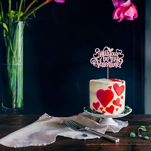 Miniatura 5 de Ephlyn 1 pieza de decoración de pastel con purpurina de corazón de amor para el día de San Valentín, temática de San Valentín, boda, despedida de