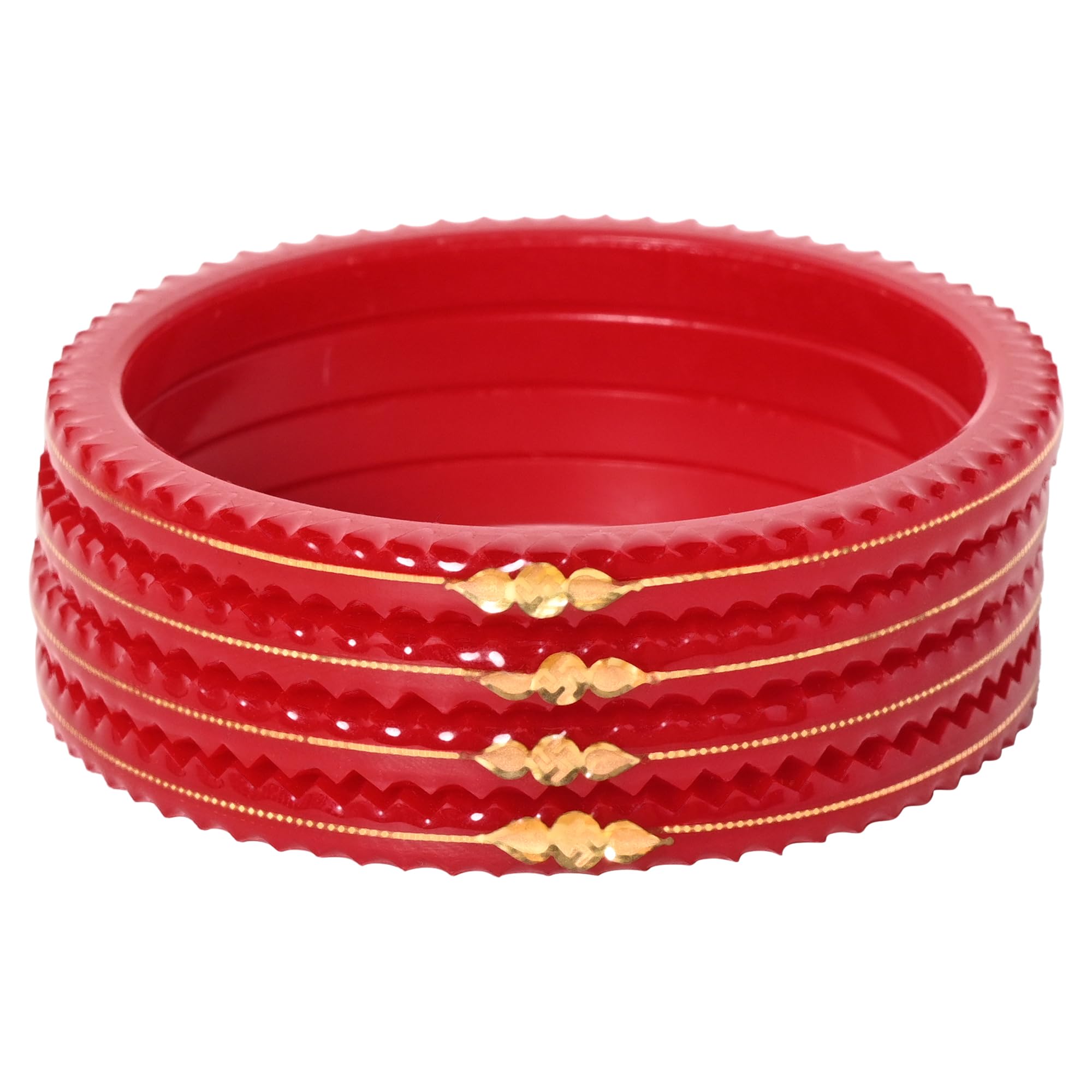 Sahajanand Ornaments Ltd Set Of 4 Red Bangles | Thanksgiving | Gift For Loved-One | All Occasions | Dailywear Shining Warrantee For Women (22 Carats Gold With Certificate) (2.6) (B0CLVT3WXP) Amazon Price History, Amazon Price Tracker