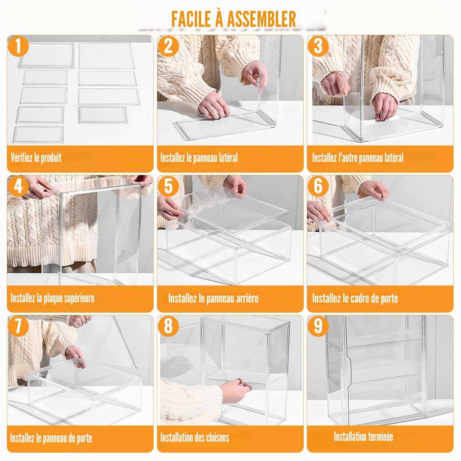 Présentoir à pâtisseries, boîte à pain pour comptoir de cuisine, 4 niveaux réglables, transparent, avec porte magnétique, présentoir pour comptoir de cuisine, support à pain