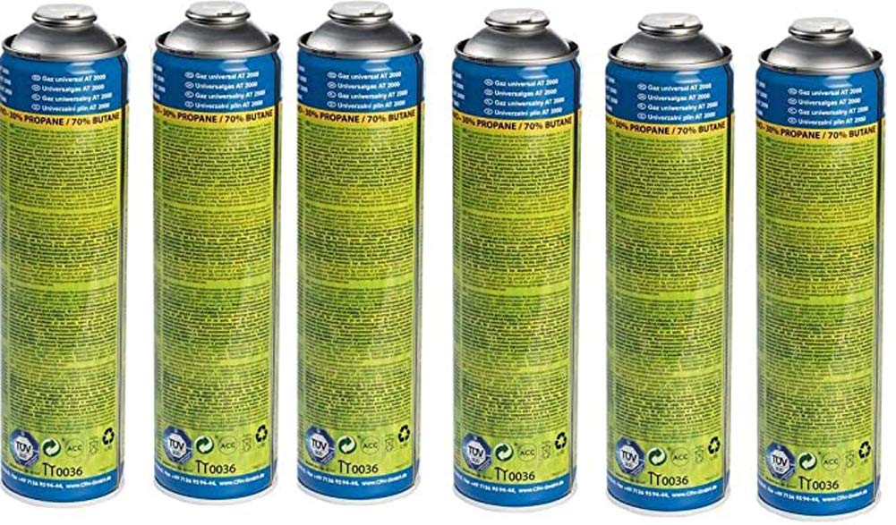 CFH. 6X Universalgas at 2000 Gas 30% Propan und 70% Butan Gaskartusche Druckgasdose 330g 600 ml
