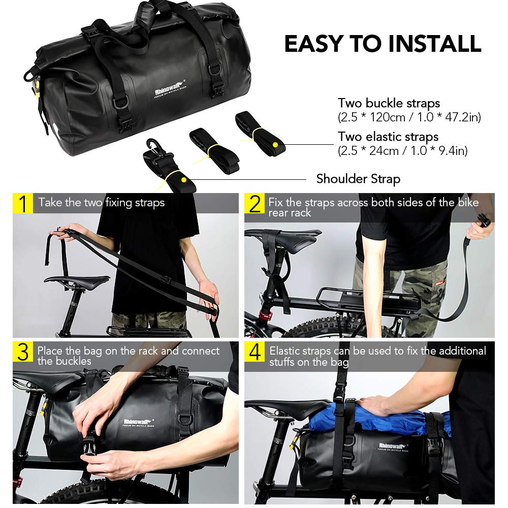 20L wasserdichte Reisetasche Multifunktionales Fahrrad Fahrrad Rücksitz Kofferraumtasche Fahrradträger Packtasche Outdoor Camping Bootfahren Kajakfahren Travelling Beach,Bike Trunk Bag
