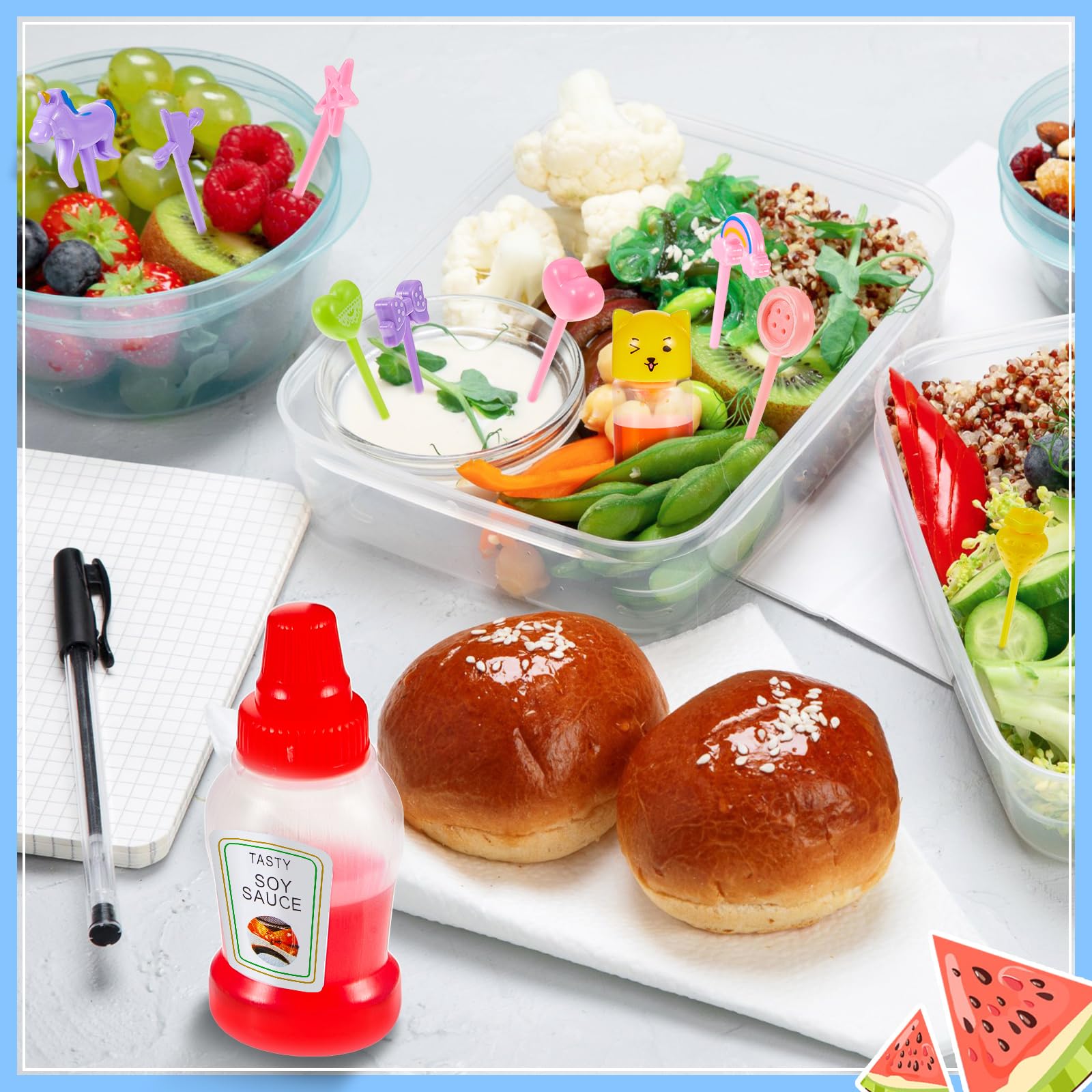 Amazon.com: 26 Pcs Lunch Bento Soy Sauce Case Containers, 5 Mini