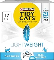 Purina Tidy Cats Lightweight Glade Clear Springs Multi-Cat Clumping Litter, Low Dust, Scented, 17 lb Box