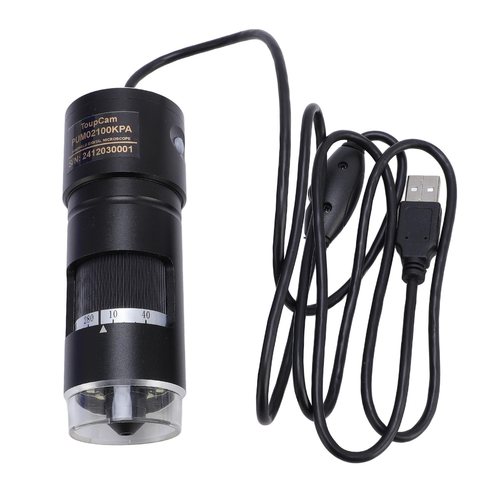 Mikroskop Cyfrowy USB, Kamera z Czujnikiem CMOS o Powiększeniu 10X i 280X, Mikroskop 2,1 MP z aluminiową podstawą 8 Diod LED dla Systemu Windows 7 8 10 Mac OS X 10 14 Studentów Inżynierów