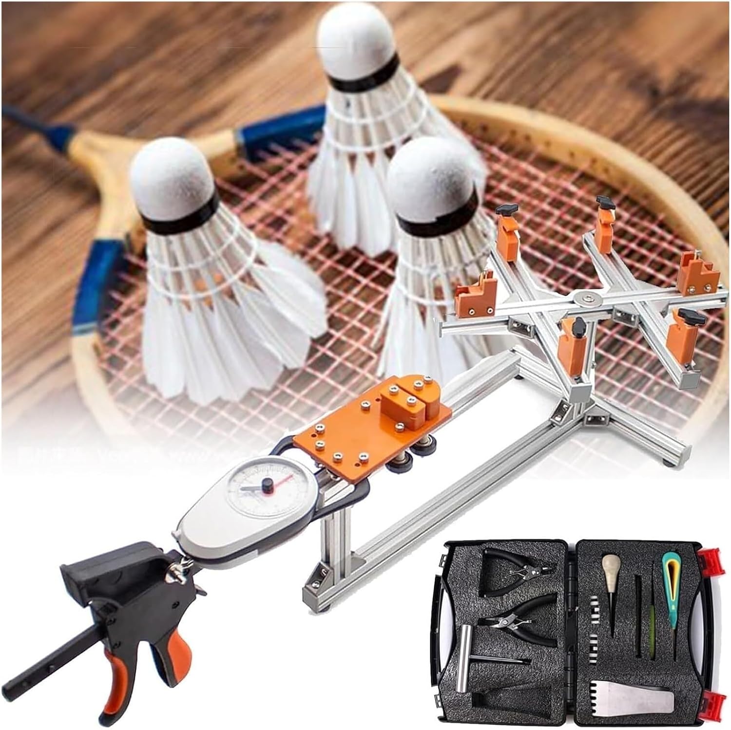 Tennis Stringing Machine, Racket Stringing Tool with Racket Stringing Aid, 6-Point Fixed Stringing Machine