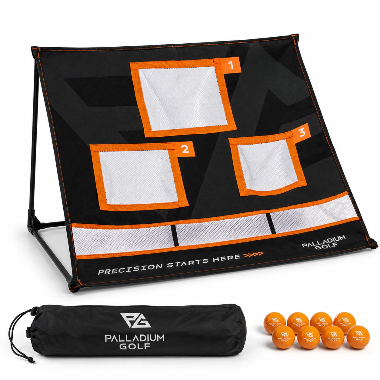Palladium Golf Palladium Golf Chipping Net - Heavy Duty, Outdoor and Indoor Golf Practice Net - Includes 8 Foam Balls and Storage Bag